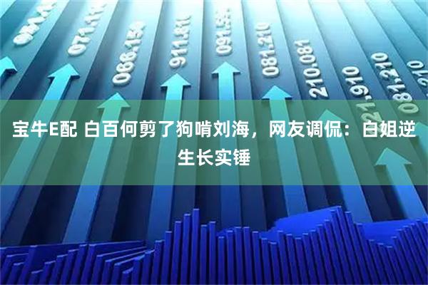 宝牛E配 白百何剪了狗啃刘海，网友调侃：白姐逆生长实锤
